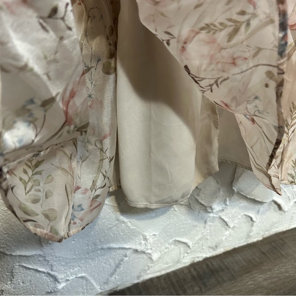 Storia Cream Ruffled Fairy-core Tiered Floral Maxi Dress Women’s size Large - Picture 7 of 16